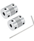 2 Pack 5mm To 6mm Aluminum Shaft Coupler 25mm Long 19mm OD Spring Type Flexible Coupler for Motors Encoders CNC Machines