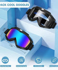 2 Pack Dirt Bike Goggles For Motorcycle ATV Riding Ski Racing Windproof Glasses featuring black and white frames