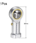 2 Pack PHS10 M10 Female Rod End Bearing Right Hand Thread M10x1.5 Self Lubricating Joint With Jam Nut Included 10mm Rod End
