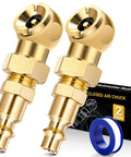 Two Pack Durable Metal Closed Ball Air Chucks With One Quarter Inch NPT Quick Plug For Tire Inflation And Air Compressor Hoses Leak Proof Tire Inflator Nozzle For Automotive Shops Service Fleets And Home Garages