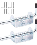 2 Pack 5 Inch Spring Loaded Gate Latch Pin Heavy Duty Barrel Bolt Spring Latch For Cabinets Sheds Trailers And Equipment Chrome Finish Weather Resistant Rust Proof Steel Construction