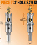 2-Pack 3/4 Inch Tungsten Carbide Tipped Hole Saws Set With Heavy Duty 19mm Cutters And Spring Loaded Pilot Bits for metals