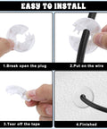 Installation steps for 2 Pack Wall Grommets For Cables Pass Through Anti Slip Hole Covers For Walls And Furniture White, showing easy setup.