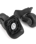 2 Pcs Luggage Replacement Wheels Model A73 with 360 Degree Swivel Rubber Casters made from durable rubber and metal.
