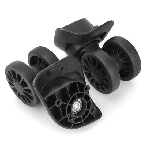 2 Pcs Luggage Replacement Wheels Model A208 with 360 Degree Swivel Rubber Spinner Casters made from durable rubber and metal.