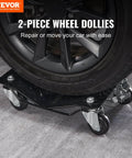 ✝️ Wheel Dolly, 3000 lbs Car Moving Dolly, Wheel Dolly Car Tire Stake Set of 2 Piece, Heavy-Duty Car Tire Dolly Cart shown