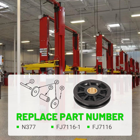 2-Post Lift Upper Pulley Sheave Kit For Rotary Lift SPOA7 SPOA9 7,000 To 9,000 Lb Capacity displayed with parts diagram