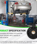 Car on 2-post lift with 2-Post Lift Upper Pulley Sheave Kit For Rotary Lift SPOA7 SPOA9 7,000 To 9,000 Lb Capacity shown