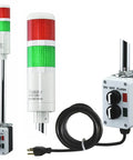 2 Stack LED Andon Tower Light With Red Green Signals 3 Position On Off Flash Super Bright Industrial LED Indicator 8 Foot Power Cord