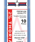 2 Percent Thoriated TIG Welding Tungsten Electrodes 3/32 By 7 Inches 10 Pack Red EWTh 2 in packaging