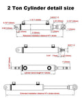 .5x6 Hydraulic Cylinder 2 Ton Double Acting Welded Hydraulic Cylinder 1.5" Bore x 6" Stroke with 3/8" JIC size diagram