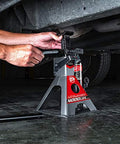 2 Ton UniJack Combination Hydraulic Bottle Jack And Jackstand In One Unit lifting a car for repairs