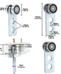 2 Wheel Trolley Assembly Rollers with Set Screw Clearance for 1-5/8 Inch & Taller Strut Channel dimensions
