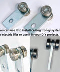 2 Sets 2 Wheel Trolley Assembly Rollers with Dual Bearings Welded Steel Construction Designed for 1-5/8 Inch Wide Strut Channels