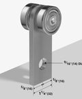2 Wheel Trolley Assembly Rollers with Dual Bearings for 1-5/8 Inch & Taller Strut Channel, side view showing measurements