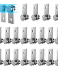 Silver Carbon Steel 2 Wheel Trolley Assembly Rollers for 1-5/8 Inch Strut Channel, Pack of 20