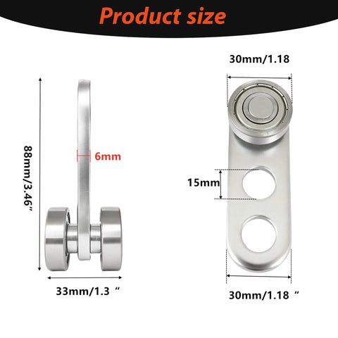 2 Wheel Trolley Assembly Rollers with Deep Groove Bearings Galvanized Steel Build with dimensions for strut channels.