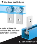 Diagram showing 2 Wheel Trolley Assembly Rollers for 1-5/8 Inch Wide & Taller Strut Channel, Silver Carbon Steel