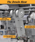 Close-up of 2 Wheel Unistrut Trolley Roller Assembly showcasing metal bearing rollers for 1-5/8 inch strut channels.