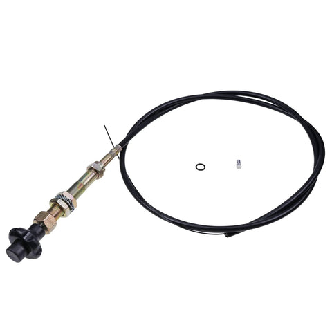 20 Foot Heavy Duty Vernier Locking Throttle Cable for PTO systems and trucks with black sheath and metal fitting, precise manual engine control.