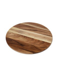 20 inch acacia wood lazy susan turntable designed for tables and counters, grand rotating wooden organizer for dining.