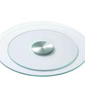 20 Inch Glass Lazy Susan Turntable, Round Clear Tempered Glass Rotating Tray with Smooth Silent 360 Rotation, Heavy Duty Centerpiece