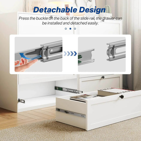 Detachable design of 6 Pairs Soft Close Drawer Slides 20 Inch, Full Extension Heavy Duty Ball Bearing Cabinet Rails for kitchen use