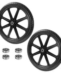 20 Inch Flat Free Cart Wheels 2 Pack Compatible with Rubbermaid Wheelbarrow Wheels, 20x2 Solid Tires with 3/4 Inch Bearing