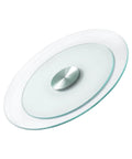 20 Inch Glass Lazy Susan Turntable, Round Clear Tempered Glass Rotating Tray with Smooth Silent 360 Rotation, top view