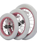 20 Inch Kids Bike Front Wheel Replacement with White Air Rubber Tire, Pink Steel Rim, Stainless Spokes, 3/8 inch axle