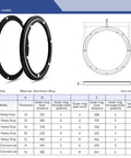 Diagram of 20 Inch Lazy Susan Bearing Base With 450 Lb Load Capacity, showing size specifications and aluminum alloy material.