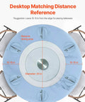 Top view of a 20 Inch Glass Lazy Susan Turntable on a dining table with spacing guide, ideal for family gatherings.