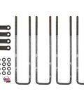 Secure your truck box with a complete 20 inch square bend U Bolt kit, including four 5/8 inch U bolts, tie bars, nuts, and washers