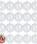 20 Pack Clear Plastic Fillable Ornament Ball 3.15''/80mm for Christmas,Holiday, Wedding,Party,Home Decor arranged in rows