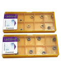 20 Pack RCMT0602M0 P1025 And RCMT0602M0 P1130 Circular Milling Cutter Inserts in packaging, yellow case