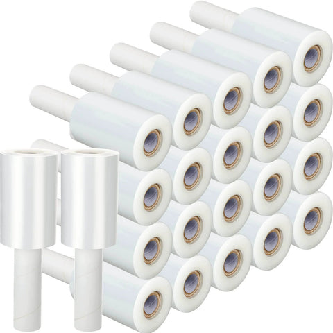 Clear Stretch Wrap 20 Roll Bundle 5 Inch By 800 Feet Heavy Duty 80 Gauge Plastic Wrap With Handle For Packing Moving Furniture Pallets Self Adhering Industrial Film