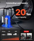 Heavy Duty 20 Ton Bottle Jack With Pneumatic Or Manual Lift For Cars SUVs Trucks And RVs, lifting a vehicle