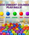 200 Premium Crush-Resistant Play Balls for Ball Pits – Non-Toxic, BPA & Phthalate Free – Vibrant Assorted Colors display