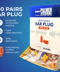 Disposable Ear Plugs Pack Of 200 Pairs With 32 dB Noise Reduction Soft Foam Comfort Hearing Protection box