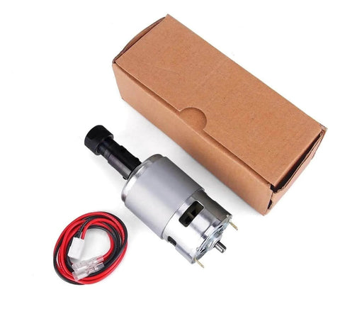 CNC Spindle Motor Kit 20000 RPM High Torque Spindle, air-cooled DC 12-24V, 5mm shaft, includes wiring and packaging