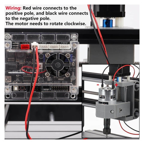 CNC Spindle Motor Kit 20000 RPM High Torque Spindle For Engraving And Milling with wiring diagram and installation view