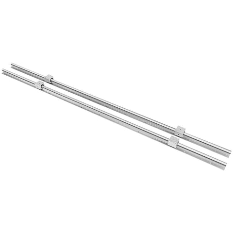 Complete Two Pack Linear Rail Kit With Two 2000mm SBR16 Rails And Four Square Type Carriage Blocks For Ultra Smooth CNC Motion High Rigidity Steel