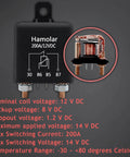 Two Pack 12V 200 Amp Continuous Duty Relay Switch For Car, Truck, Boat And Marine, Heavy Duty Split Charge 4 Terminal SPST Relays