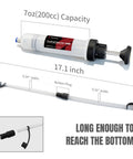 200cc Manual Fluid Extractor Pump For Automotive Oil Changes With Two PVC Suction Tubes Reaching Up To 40 Cm Includes 0.24 Inch OD And 0.32 Inch OD Extension Tubes