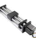 200mm Effective Travel Length Double Optical Axis Guide Ballscrew SFU1605 with NEMA23 Stepper Motor for DIY CNC Router Parts X Y Z Linear Stage Actuator and 3D Printer, showcasing the product from a top angle.