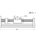Technical drawing of 1PCS 200mm Length Effective Travel Dual Optical Axis Guide Ballscrew SFU1605 with NEMA23 Stepper Motor for DIY CNC Router.