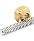 ✝️ 200mm t8 tr8x8 lead screw and brass nut (acme thread, 2mm pitch, 4 starts, 8mm lead) for 3d printer z axis close-up