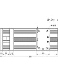 Technical drawing of 200mm Effective Travel Length Double Optical Axis Guide Ballscrew SFU1605 with NEMA23 Stepper Motor dimensions.