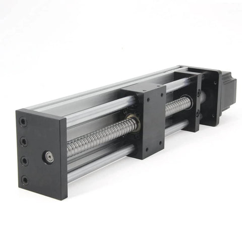 1PCS 200mm Length Effective Travel Dual Optical Axis Guide Ballscrew SFU1605 with NEMA23 Stepper Motor for DIY CNC Router Parts, side view