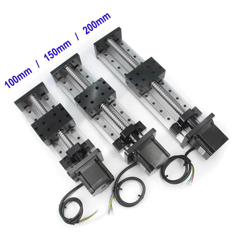 200mm Effective Stroke Length Double Linear Rail Guide with Square Linear Rails Ballscrew SFU1605 with Nema 23 Stepper Motor